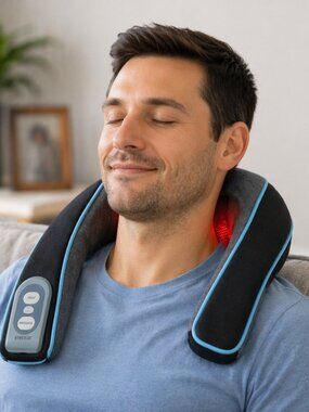 HoMedics Shiatsu Neck Shoulder Massager w Heat NMSQ-200J Tested Working Open Box